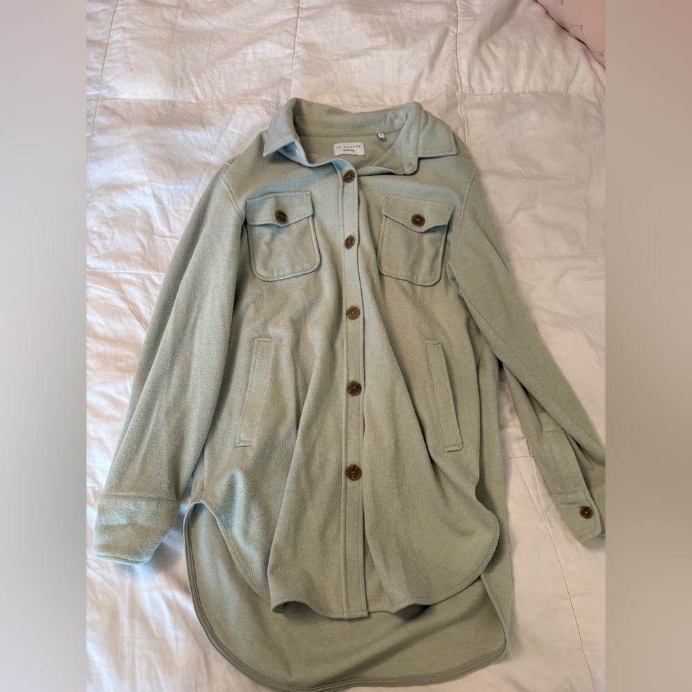 7 Diamonds Light Sage Teddy Shacket - Women's Jacket